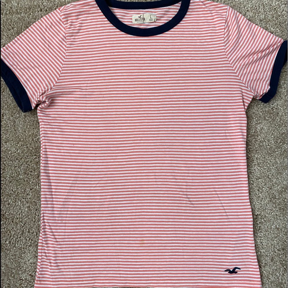 Pink Striped Hollister Shirt